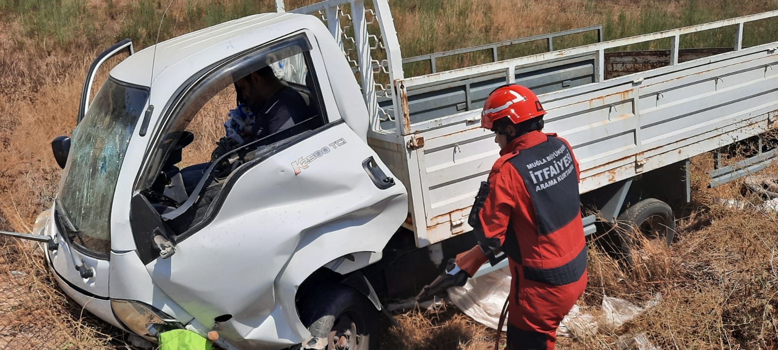 Bodrum'da Sıkışmalı Kaza