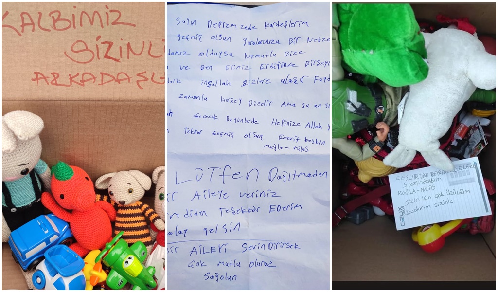 Yardım Kolilerinden Çıkan Notlar İç Isıtıyor