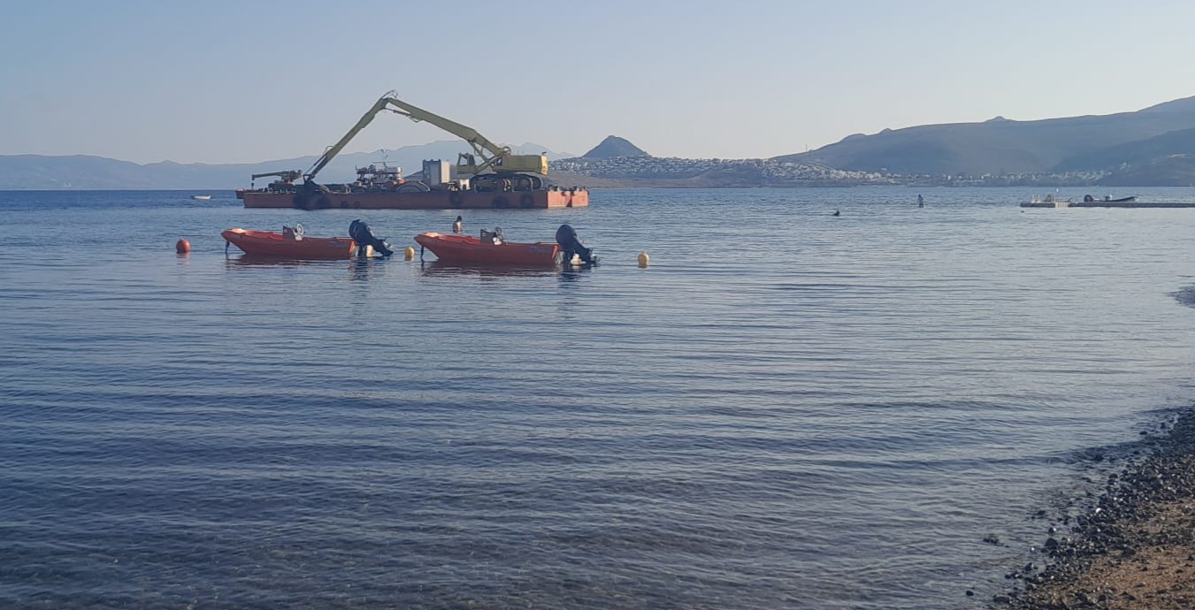 Ortakent Kıyısındaki Çalışmayı Belediye Durdurdu
