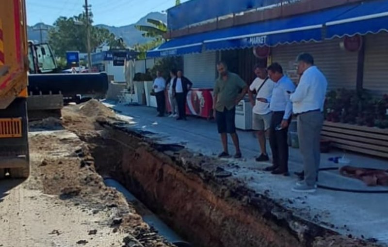 Bodrum'da Güney Ana İsale Hattı Çalışmaları Tamamlanıyor