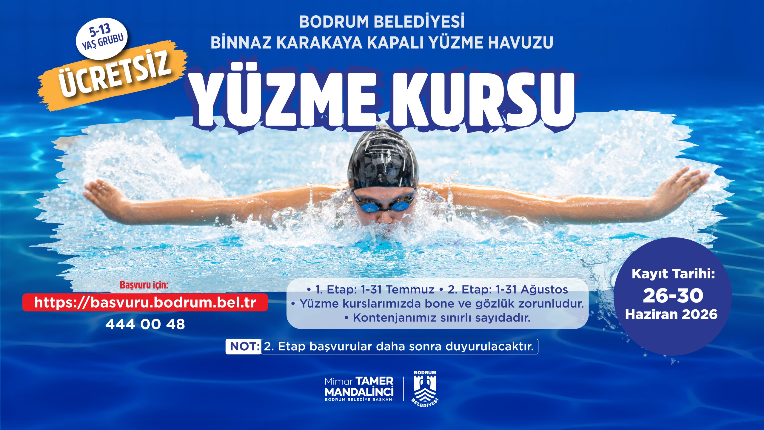 Çocuklara Ücretsiz Yüzme Kursu